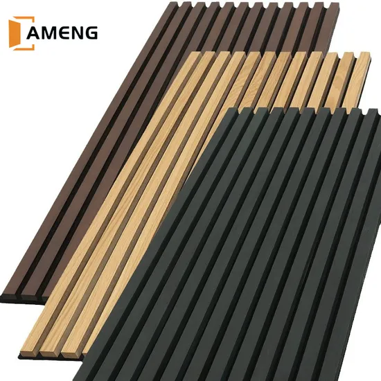 Panneau mural en lattes de bois MDF/WPC, matériau insonorisant sans entretien, panneau acoustique décoratif