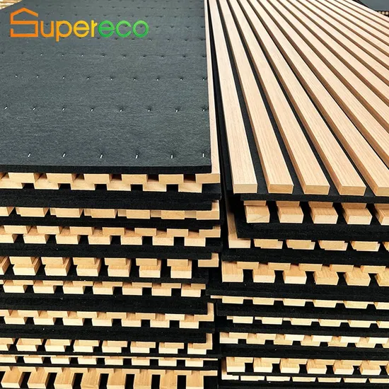 Panneaux acoustiques en placage de bois naturel, panneaux muraux en lattes de bois, panneaux muraux insonorisés